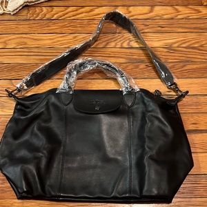 Long champ black duffel